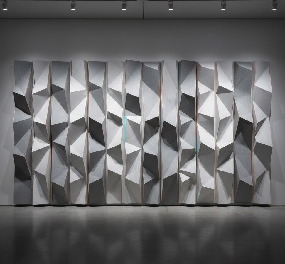 Paper panels with dramatic lighting effects